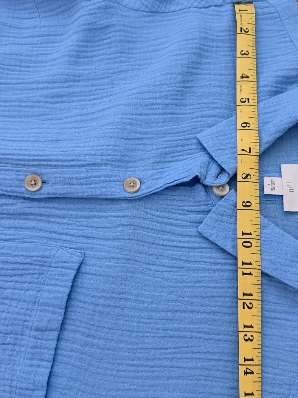 J. Jill Light Blue Maxi Button-Front Shirt Dress - Picture 5 of 5